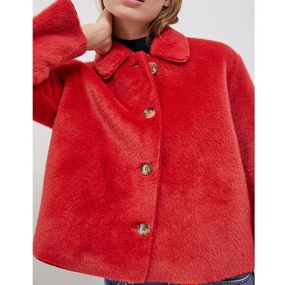 NWT Anthropologie VELVET Lucilla Cropped Faux Fur Jacket M - Picture 2 of 8